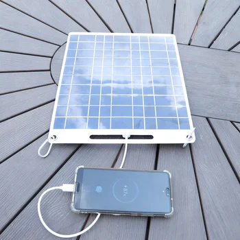 30W 5V Portable Solar Panel Polysilicon Solar Cell Panel Dual USB Ports Solar Plate with 2 Carabiners for Outdoor Camping Hiking 1