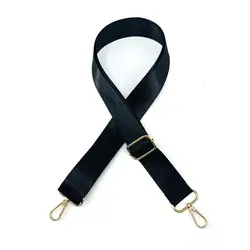 Solid Color Adjustable Nylon Bag Strap for Women - Crossbody and Shoulder Bag Accessory (Black)