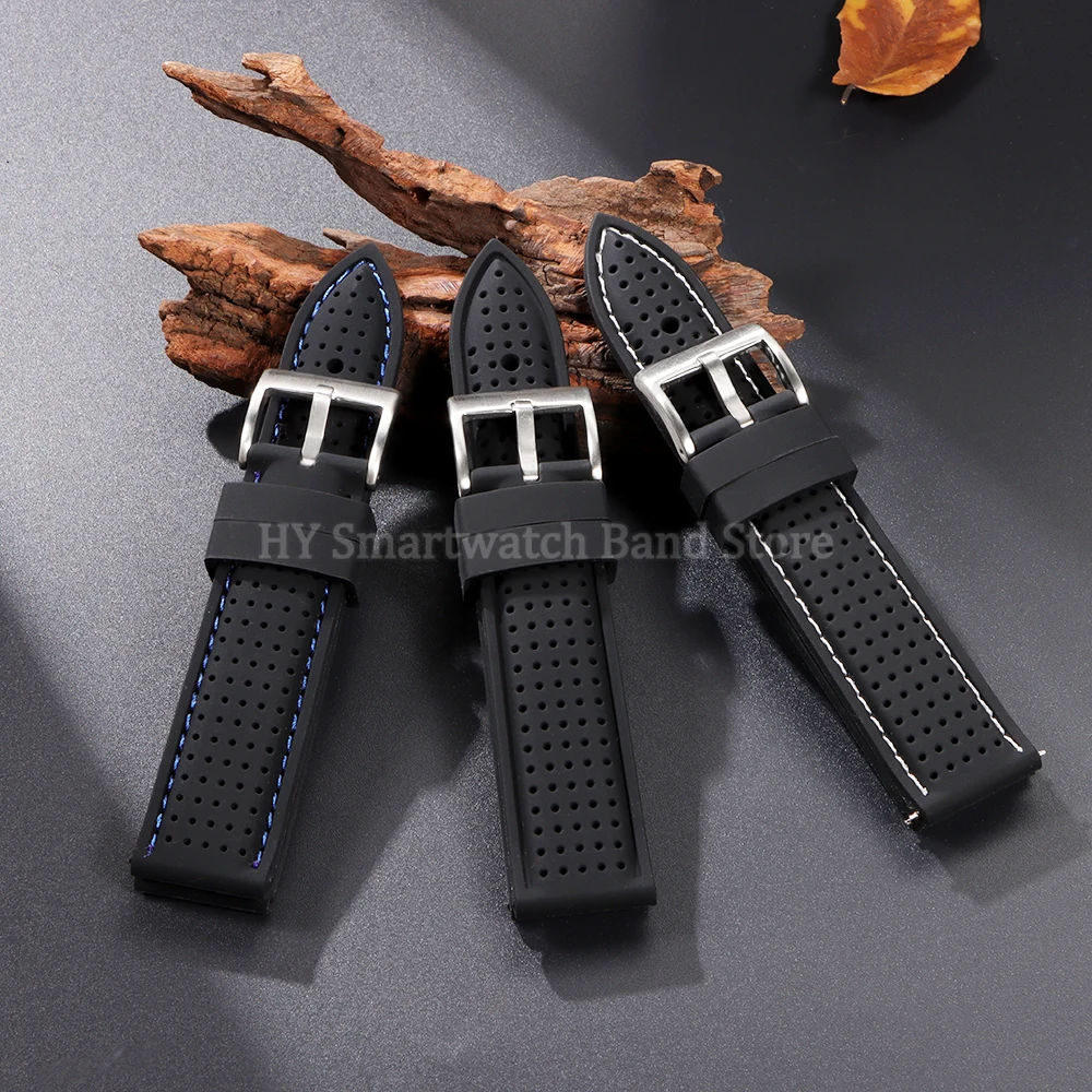 Deluxe Silicone Waterproof Watch Strap - Breathable, Soft Rubber Bracelet