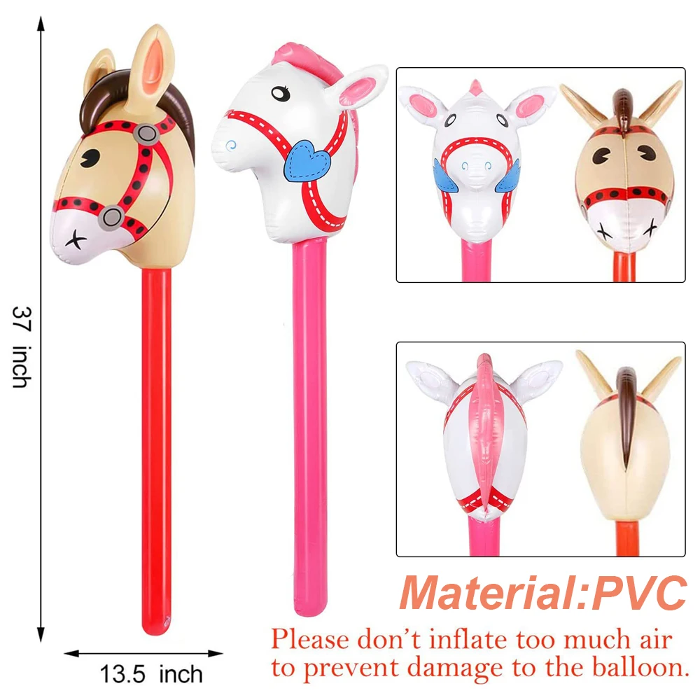 4 pezzi palloncino gonfiabile a forma di cavallo, bastoni gonfiabili a forma di cavallo, bastoni gonfiabili