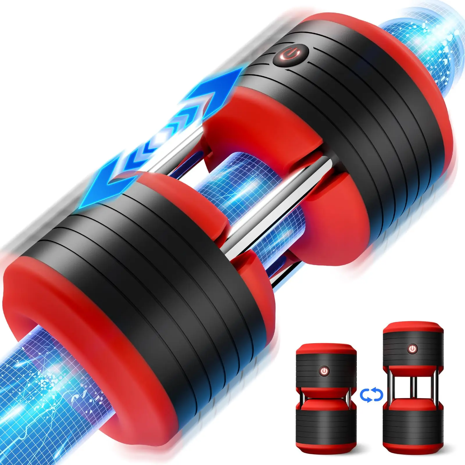 HESEKS Male Masturbator Sex Toys for Men Vibrating Double Penis Interactive Electric Masturbator Penis Pump Stroker Pocket Pussy