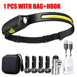 USB Rechargeable LED Sensor Headlamp - Versatile Outdoor Lighting (1Pcs Set)