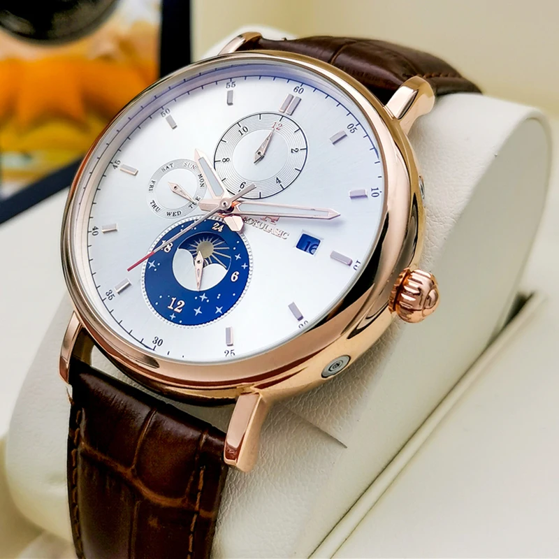 

AOKULASIC Man Business Watches Male Luxury Mechanical Automatic Watch Men‘s Luminous Calendar Date 2023 Leather New Sport Clock