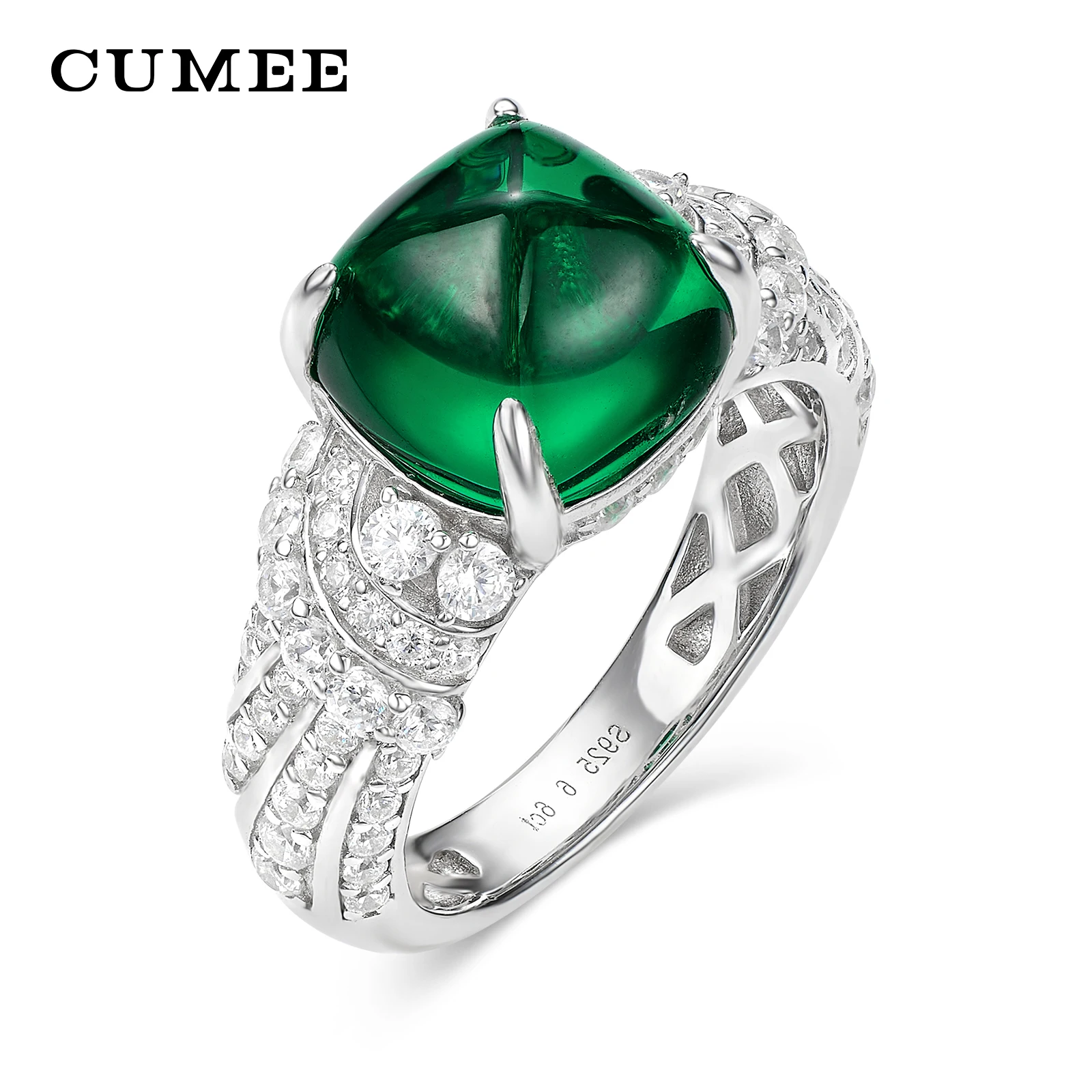 CUMEE 여성용 맞춤형 에메랄드 타워 반지,  반지, 금도금 약혼 약속 반지,..