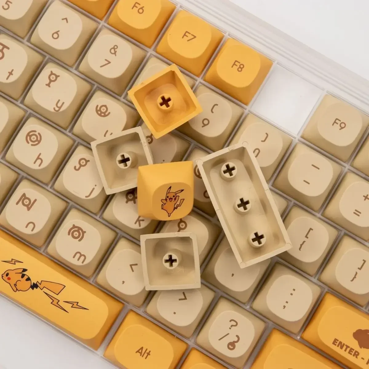 Keycap, Pikachu, Pokemon, Perfil Baixo, Personalizar, DYE Sublimação, 129 Chaves