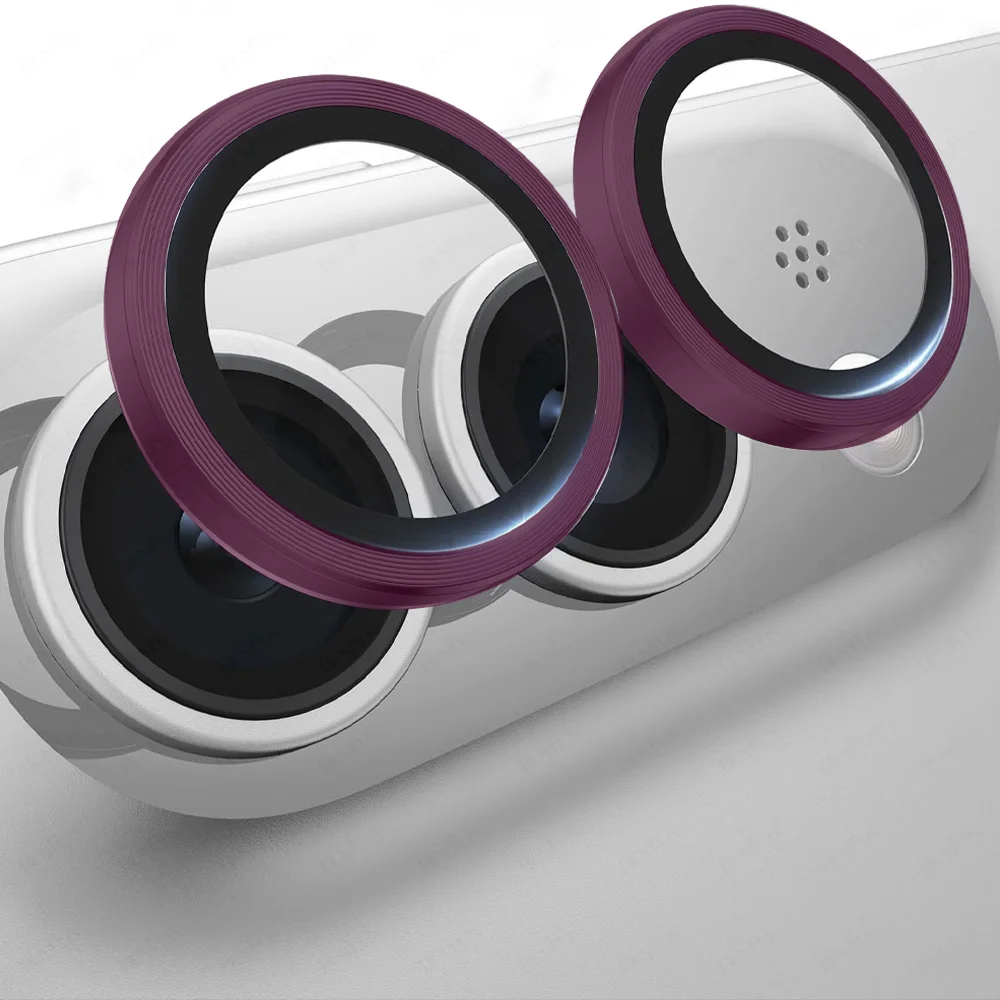 Sleek Aluminum Alloy Camera Glass Protector with Metal Ring Lens Cover