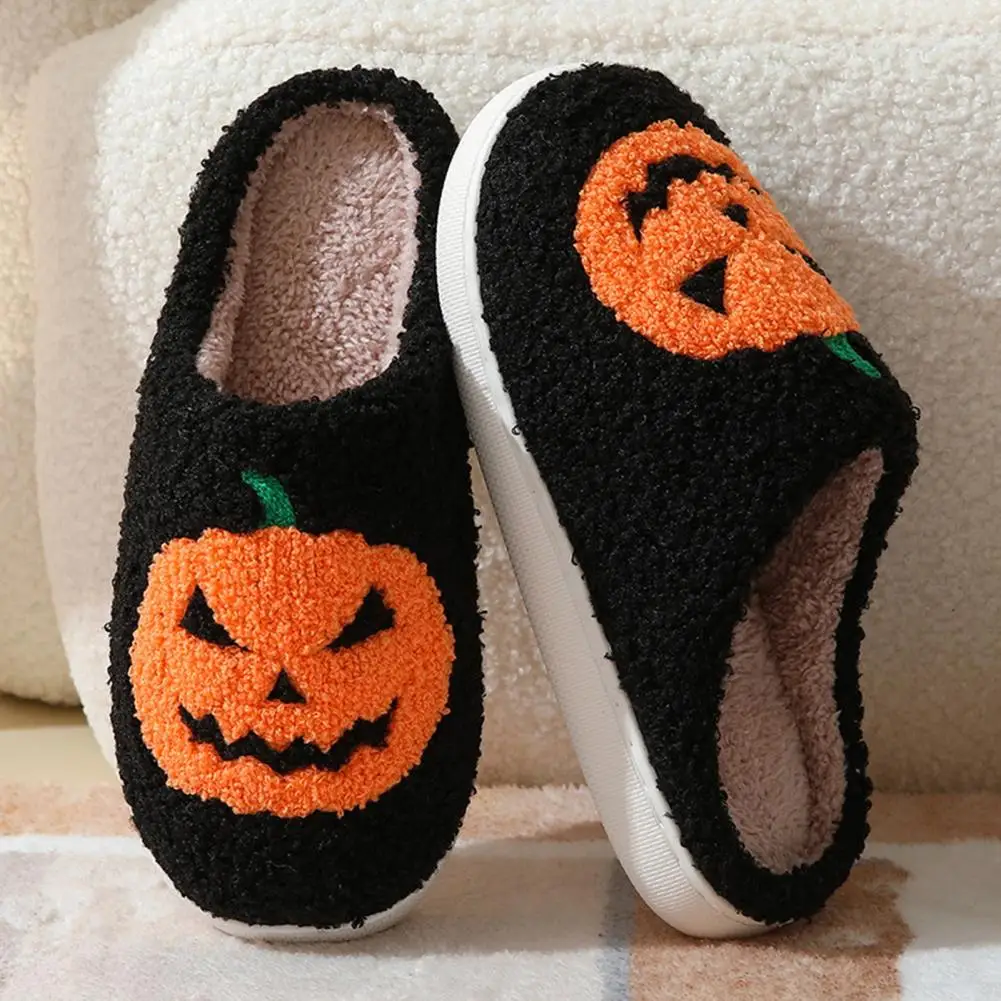 

Ghost Face Slippers Halloween Slippers Pumpkin Slippers Men Flat Soft Plush Cozy Indoor Fuzzy Women House Shoes Fashion Gift Hot