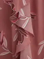 ROSEGAL Plus Size Crisscross Strappy Cami Dress Floral Print Butterfly Buckle Decor Ruffles Women's Summer Dress Light Pink 5XL - Image 4