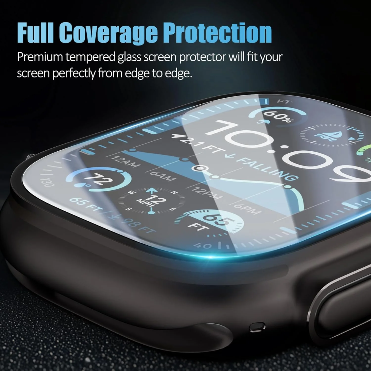 애플 워치 울트라 2 3 49mm 방수 자동 정렬 설치 강화유리 풀 필름 iWatch 울트라 3용 스크린 보호필름