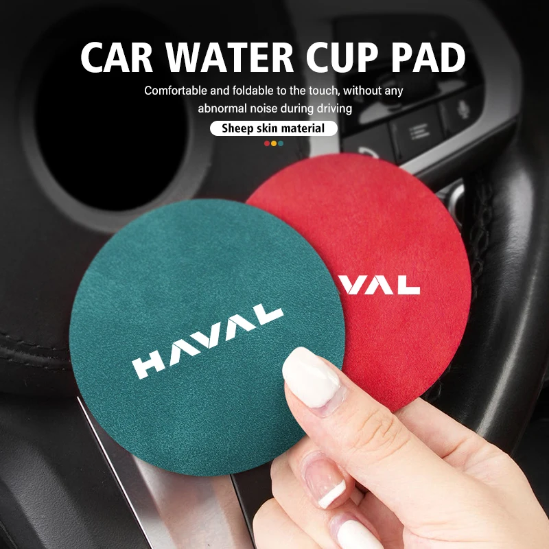 2pcs Car Coaster Drink Bottle Holder Anti-slip Mat Water Cup Pad For Haval H6 Dargo M6 H9 H6S F7 F7X Jolion X DOG XY