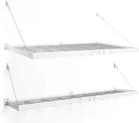 Series White 4 .8  2 x 8 Wall Mounted Steel Shelf, Garage Overheads, 40409 1