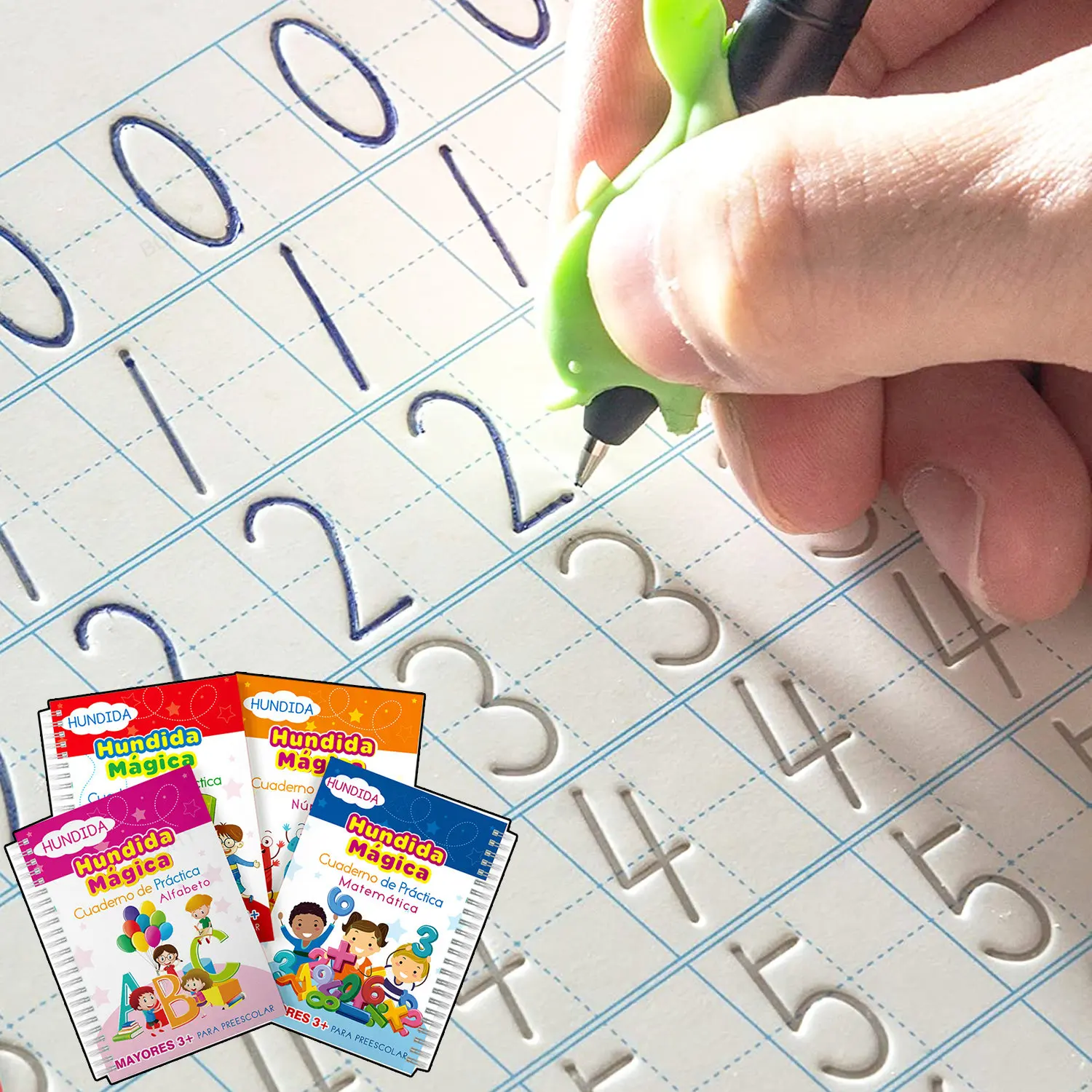 SpanishEnglishFrenchMontessori3DCopybookReusableCalligraphySANK