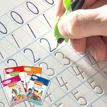 스페인어 영어 프랑스어 몬테소리 3D 카피북, 재사용 가능, SANK 매직 북 노트, 서예 필기 선물