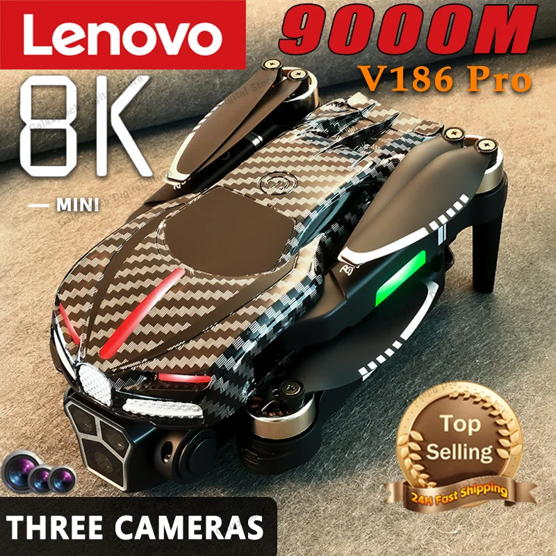 New Lenovo V186 Pro Drone Professional Brushless Motor 8K GPS Dual HD Aerial Photography FPV Obstacle Avoidance Quadrotor UAV