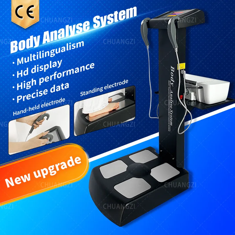 Quantum 8 Electrodes Gym Use Pharmacy Health Fat Measurement Analyzer Stand Body Composition Analyzer BMI Bio-impedance Machine sark100 1 60mhz ant swr antenna analyzer standing wave tester for radio hobbyists impedance capacitance measurement