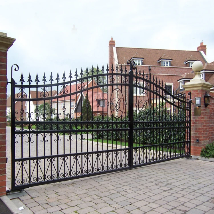 Modern Aluminum Main Gate Design Simple Entrance Steel Gates For School Home Grey Black Security Wrought Iron House Exterior