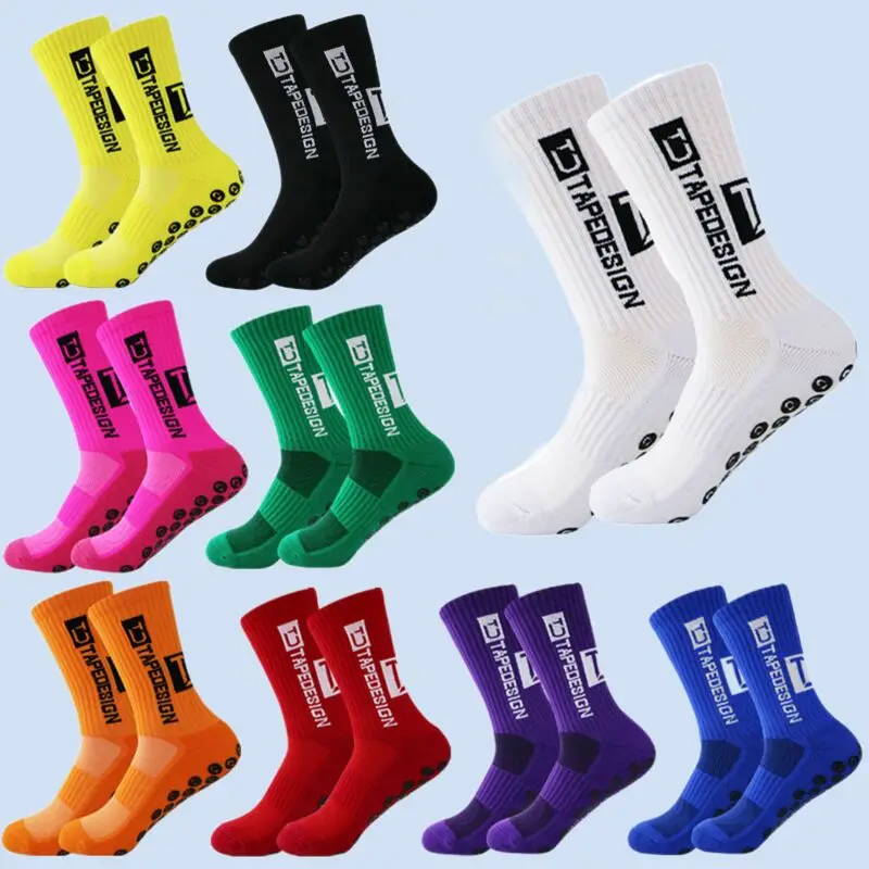 4 Pairs/lot Of New Anti Slip High Quality Men Football Socks With Mid Calf Anti Slip Football Sports Bike Sports Men's Socks