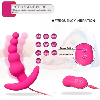 12 Mode Anal Remote control Vibrator Silicone Prostate Massager Vibrating Anal Beads For Women Anal Butt Plug Sex Toys For Men 4