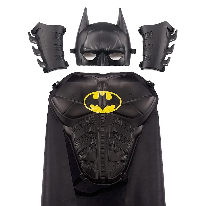 Batmans Cosplay Costume Armor Set With Mask Cloak Rich Accessories for Kid Halloween Children's Gifts Birthday Parties Outfits S