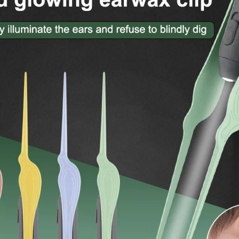 Baby Ear Cleaner Tweezer Soft Ear Picks LED Flash Light Ear Wax Curette Picker Ear Cleaning Tools Ear Wax Dig Removal Earpick