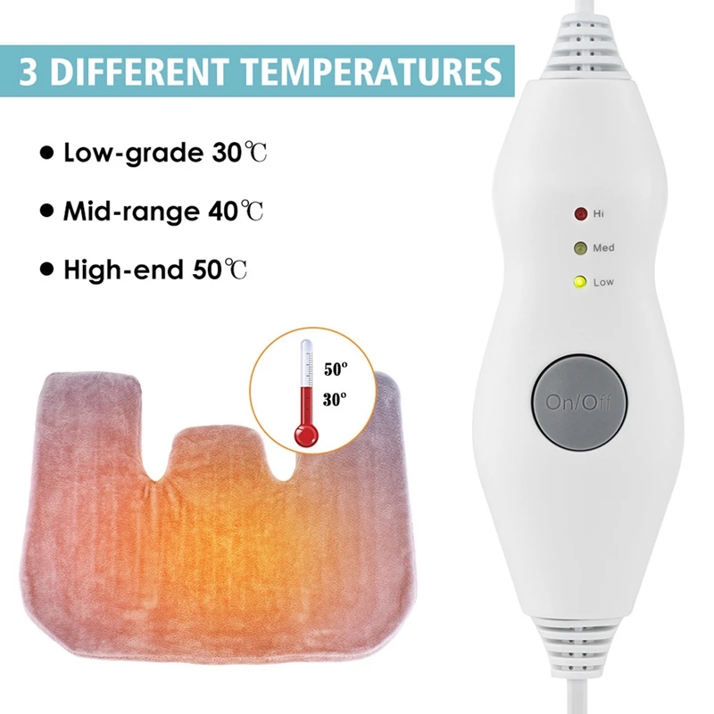 

Electric Heating Pad Shoulder Heat Therapy Heater 3-Speed Mode Winter Thermal Blanket