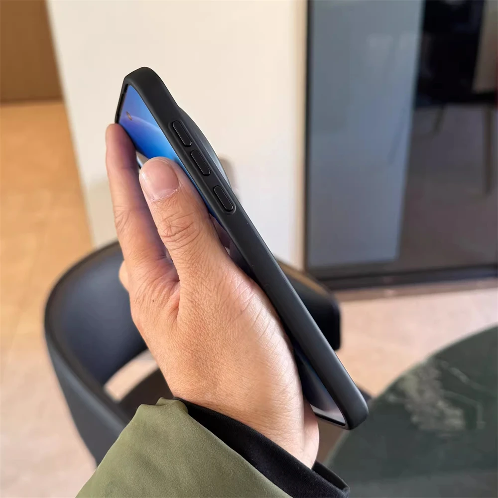 Premium Matte Magnetic Silicone Shockproof Phone Case with Wireless Charging and Anti-Fingerprint Protection