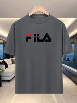 T-shirt estiva stampata da uomo - tessuto traspirante - casual a girocollo a maniche corte - top sportivo per corsa e fitness