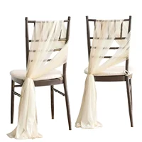 10/50Pcs  Sage green 17x250cm Chiffon Chair Sashes 12 Set Sash Wedding Chair Covers Ribbon Wedding Party Aisle Chair Decor 3