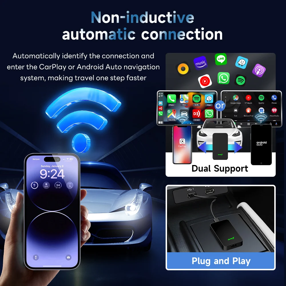 Plug Play Wireless CarPlay Adapter For Honda 2016-2025 Wireless
