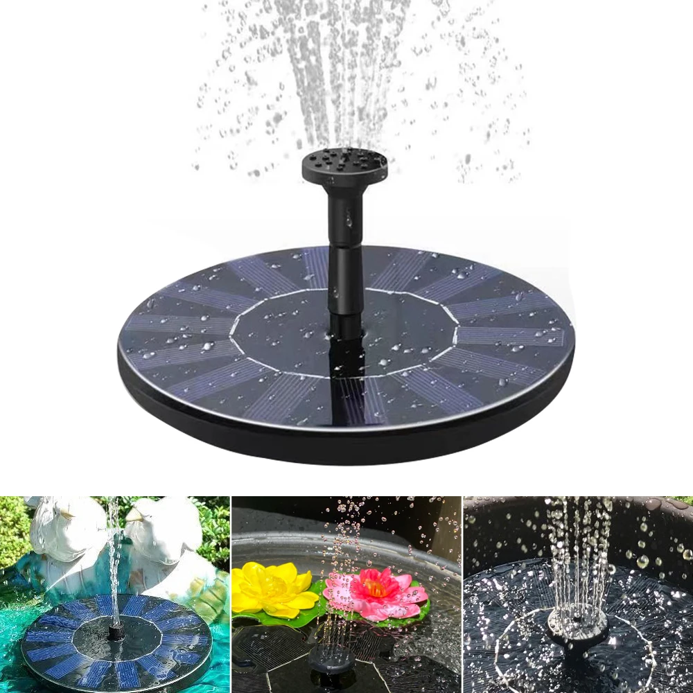 Solar Fountain Bird Bath Pond Patio Powered Fountain Garden Decoration Floating Garden Waterfall Fountain Pump