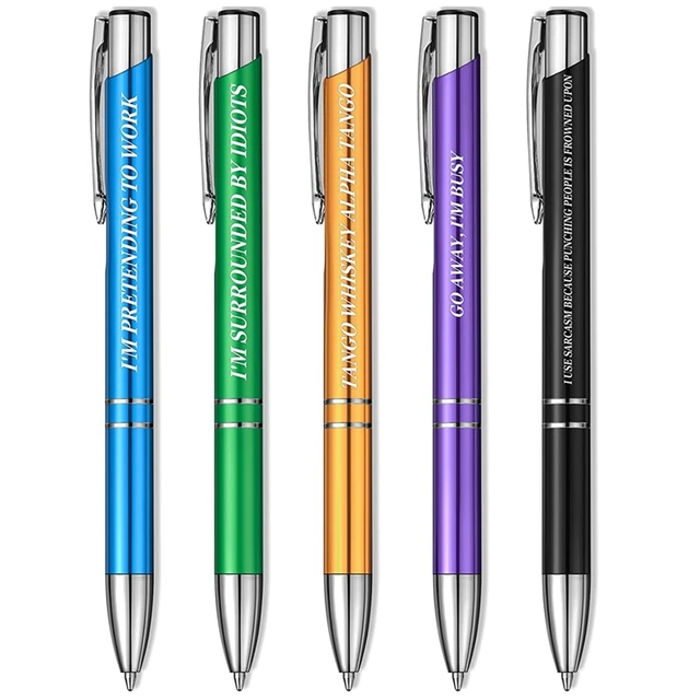 Funny Pen Set of 7, Sarcastic Daily Pen Set, Office Supplies