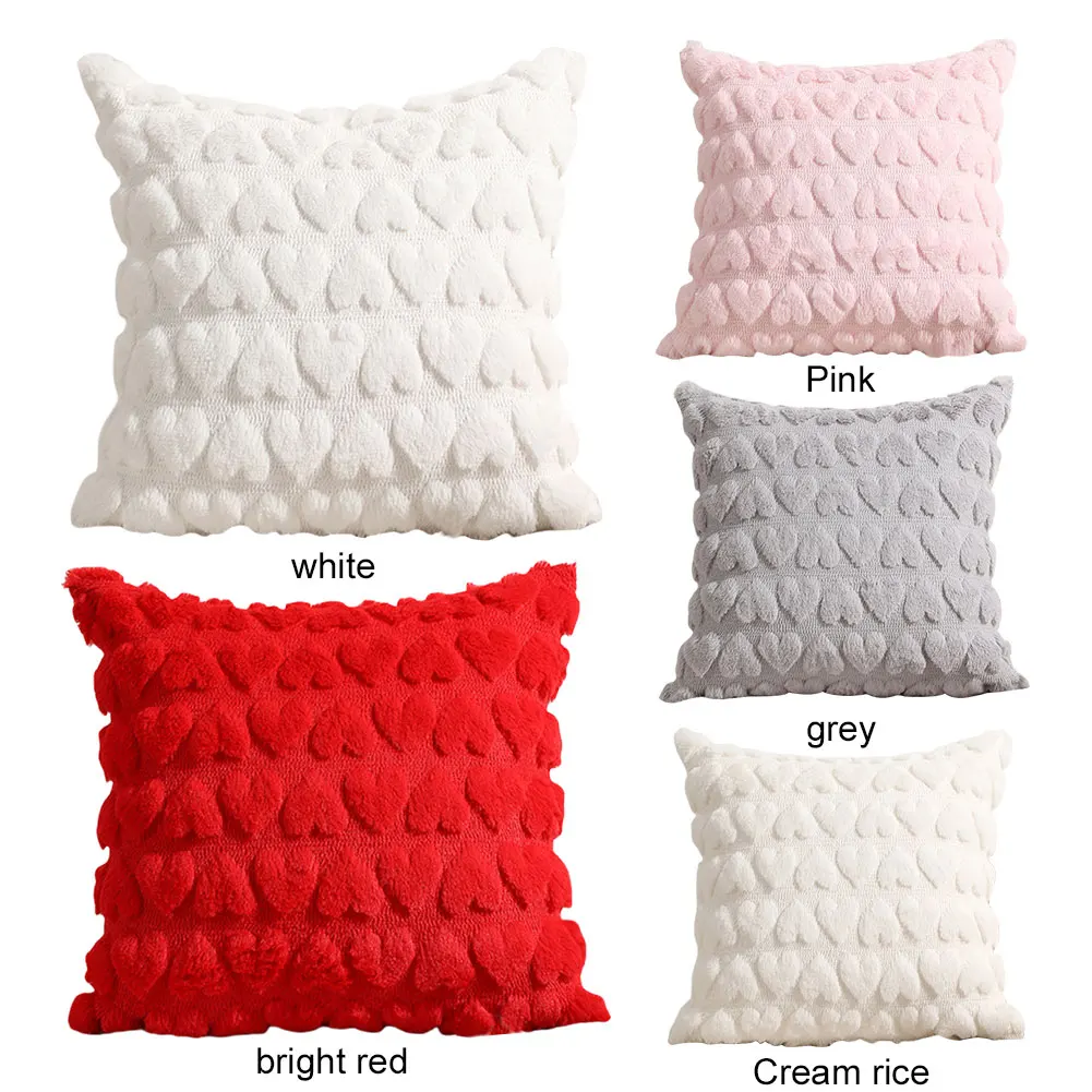 2 PCS Valentines Plush Pillow Covers Cushion Case Pillow Cases Cushion Cover for Bedroom Sofa Holiday Festivals Home Decor