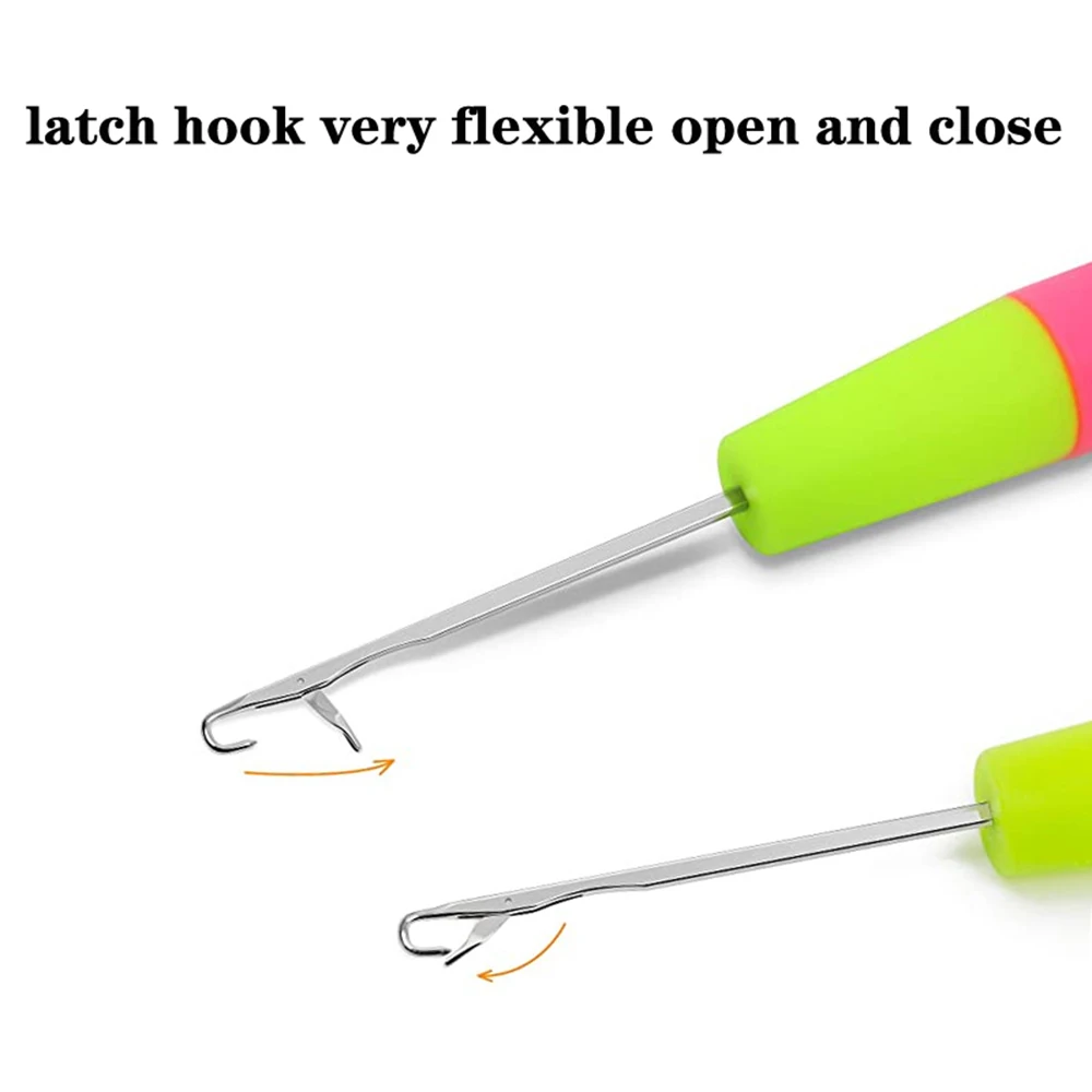 3/6pcs 래치 크로 셰 뜨개질 후크 바늘 점보 꼬기 Dreadlock 헤어 도구를 만들기위한 플라스틱 Knitt Dreadlock Extension