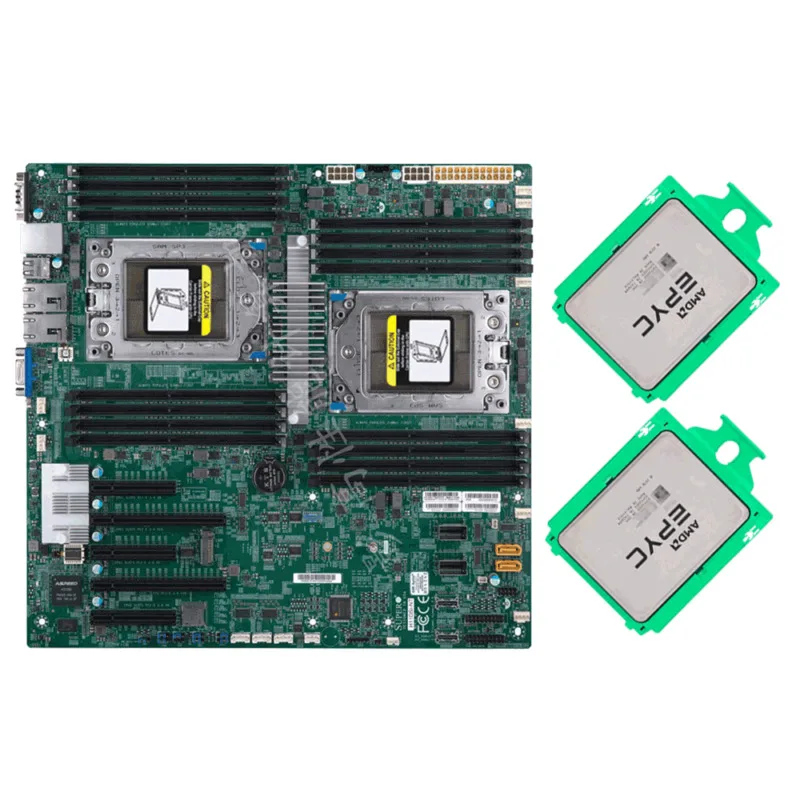 

SuperMic H11DSi Rev2.0 материнская плата с двойным разъемом + 2x AMD epyc 7532 32-ядерный процессор, до 3,3 ГГц