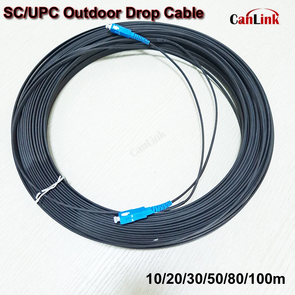 

SC/UPC 100 м наружный прямой кабель SC Simplex FTTH прямой соединительный кабель одномодовый волоконно-оптический соединительный шнур соединительный кабель