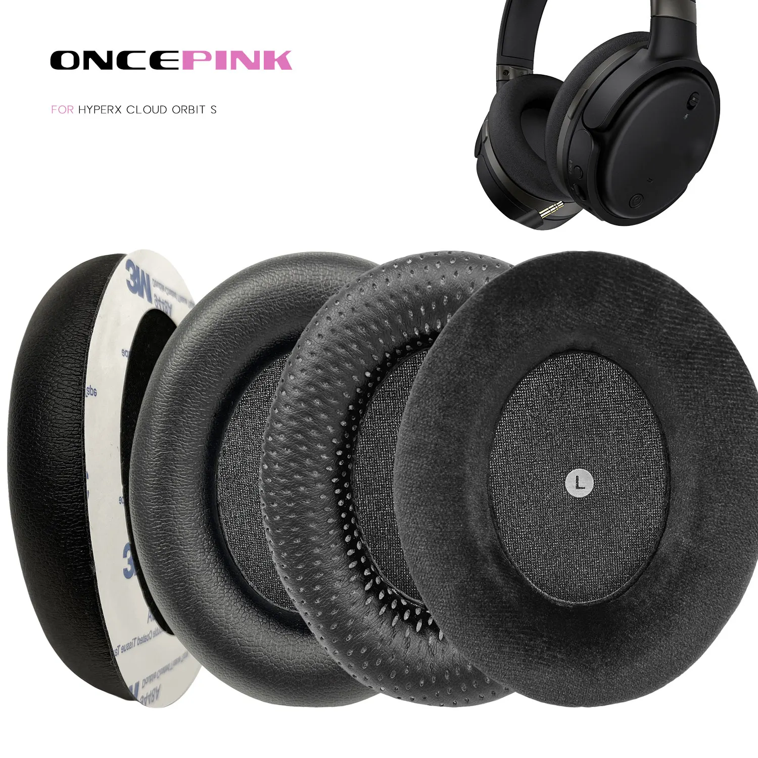 OncepinkReplacementEarPadsforHyperxCloudOrbitSHeadphone