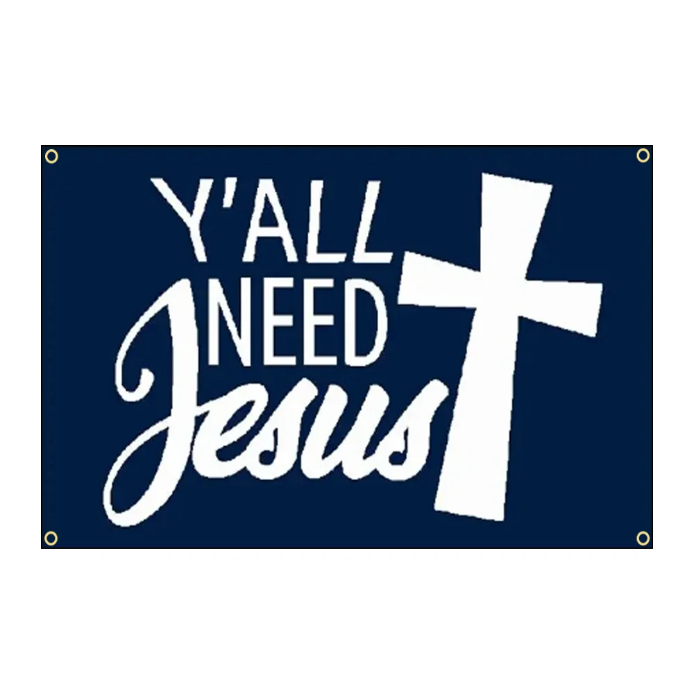 90x150 см, вам нужен Иисус, синий крест, христианство, христианский Бог, Христос, баннер 3X5