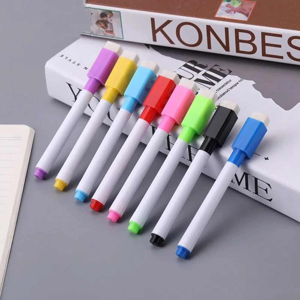 5pc Magnetic Whiteboard Pen black Dry Erase Markers Pens with Erasers Cap for Office School Supplies educational Stationery