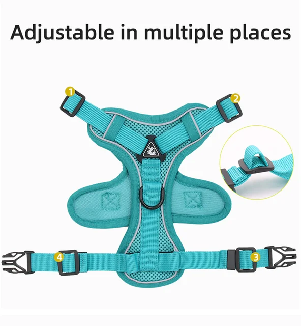 Fashion Reflective Cat Harness and Leash Sets Breathable Mesh Pet Harnesses for Small Dogs Cats Kitten Accessories collier chat 5