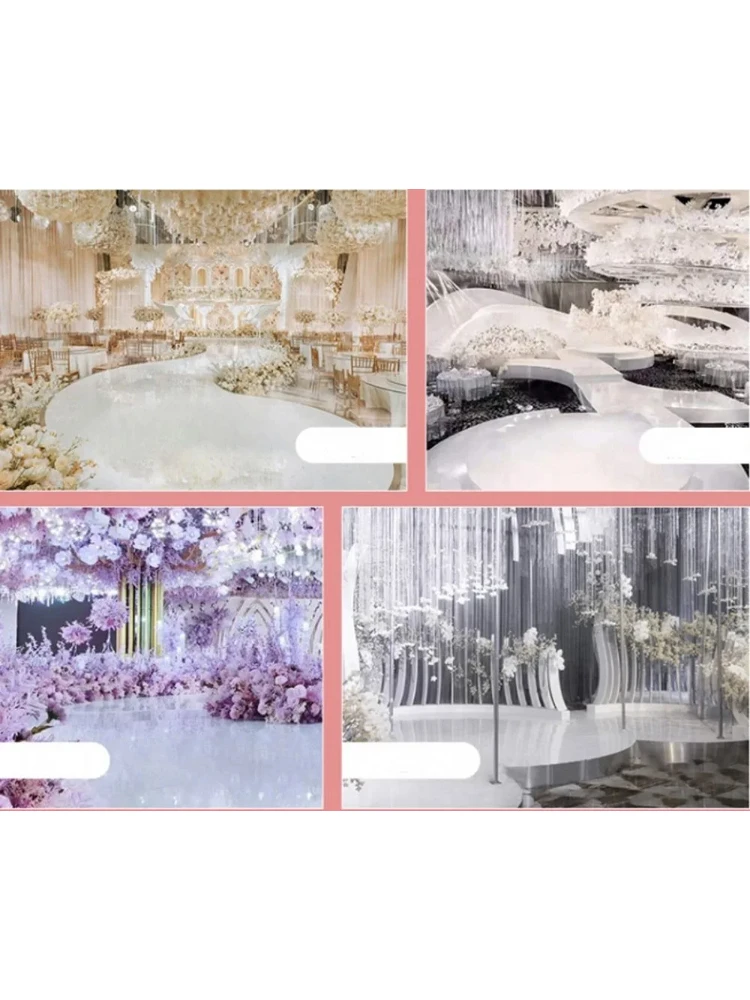 Wedding Centerpieces Favor White Color Mirror Carpet Aisle Runner 1m 1.2m 1.5m 2m Wide Wedding Backdrop Decoration Shooting Prop