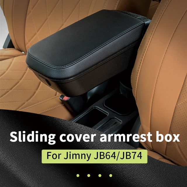 Car Armrest Storage Box Slide Cover Wireless Charging For Suzuki