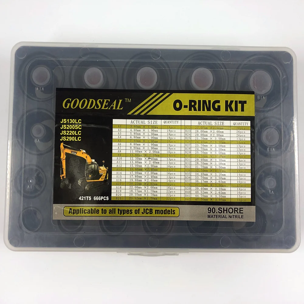 

O-ring Kit For Jcb O Ring Kit For Jcb Excavator Js130lc Js200sc Js220lc Js290lc Bund90 Durometer O-ring Box 1