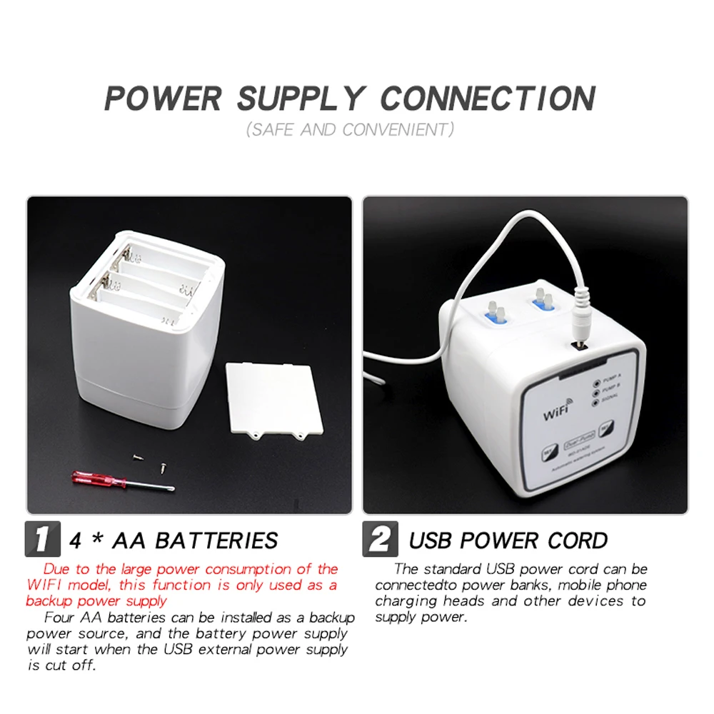 Système d'arrosage goutte-à-goutte automatique à double pompe chronométrée, dispositif intelligent WIFI, télécommande pour terrasse de jardin