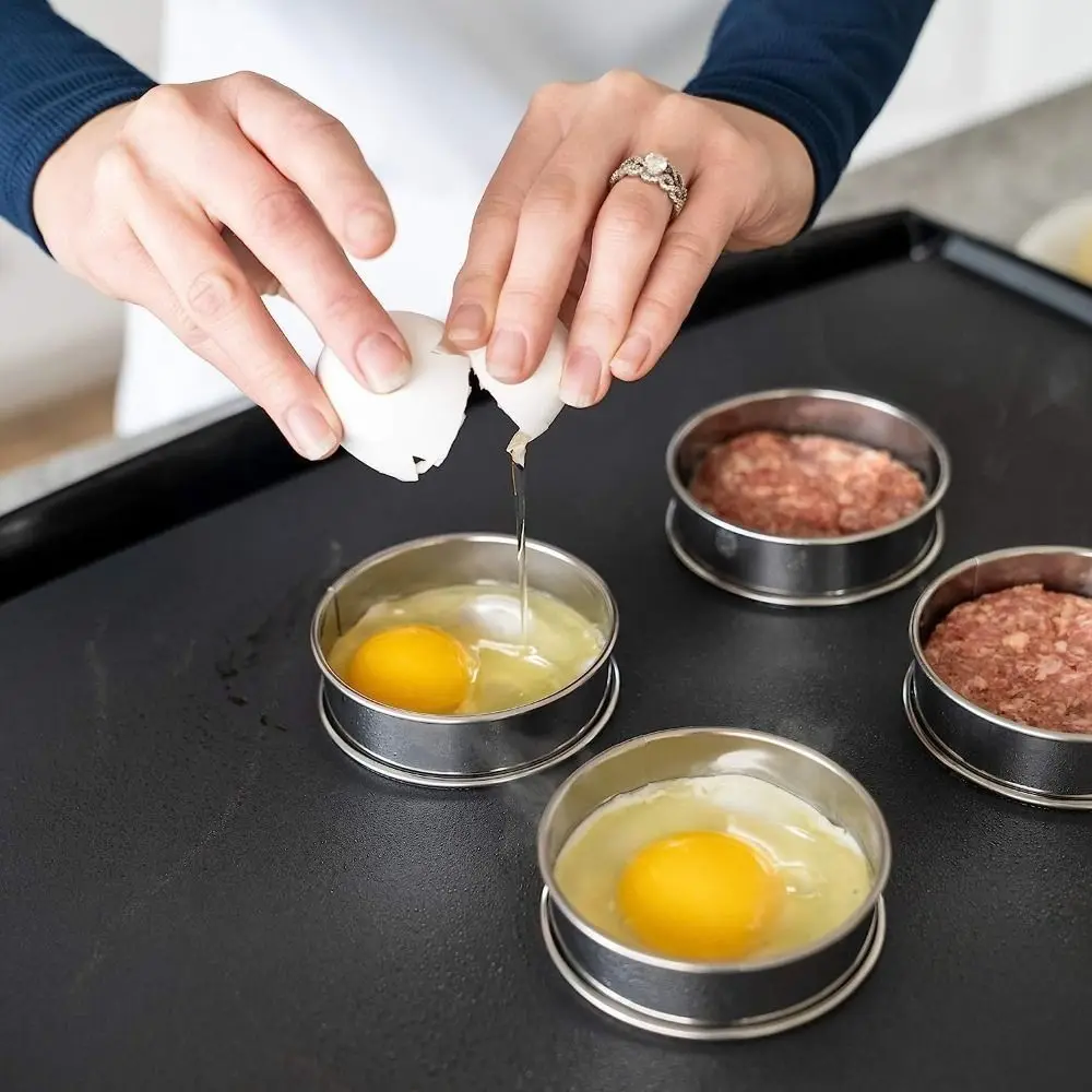 Stainless Steel Baking Circle Double Rolled Cookie Molds Circle Egg Ring Cooking Rings 10cm 8cm Brioche Molds Biscuit Pastry baking mold,cookie mould