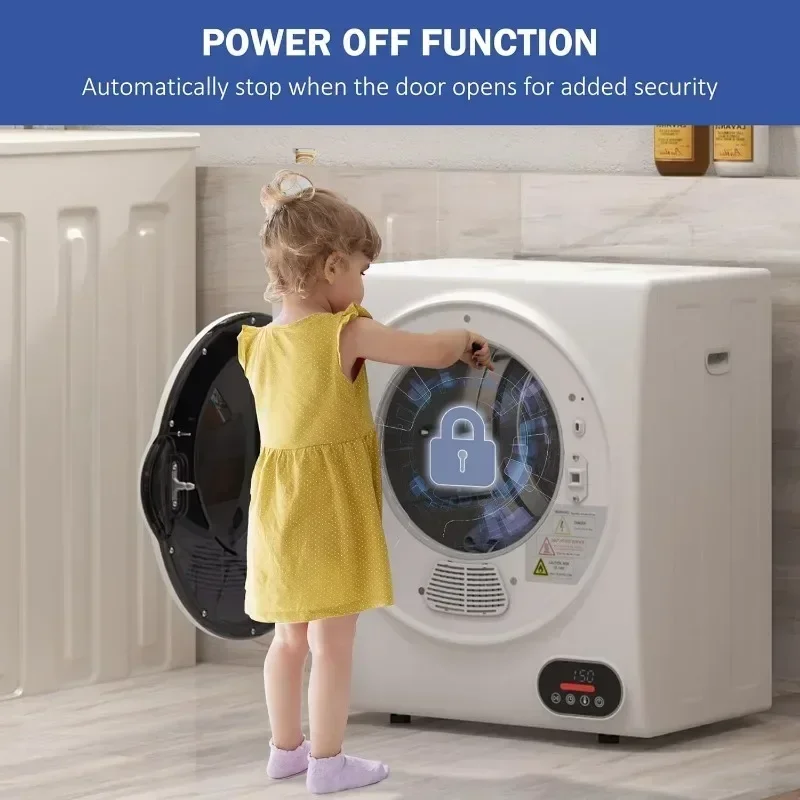Portable Clothes Dryer Compact Laundry Dryer with Stainless Steel DruM Intelligent Drying Front Load Electric
