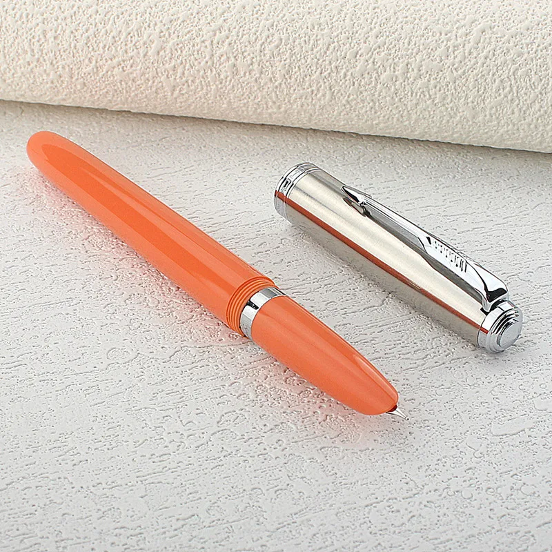 Jinhao 학생용 클래식 만년필 실버 캡, 사무실 학교 비즈니스 필기 잉크 펜, 86 송진, EF 0.38mm 펜촉
