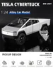 1:24 Tesla Cyberpunk Pickup Truck Model Alloy Simulation Sound And Light Pull Back Off-Road Vehicle Boys Collection Decoration 2