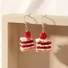 Unique Strawberry Cake Earrings Shaped Ear Rings Eardrops Ear Pendants Stylish Accessories for Girls F0S4 4