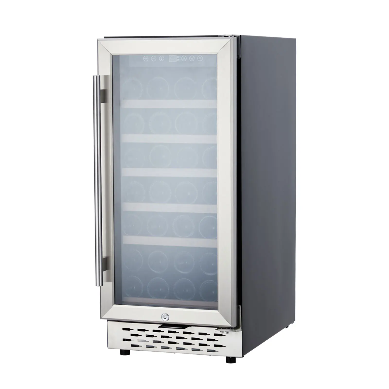 Wine Refrigerator-28 bottles Capacity, Compact Fridge with 41-65&deg;F Digital Temperature Control, LED Touch, for Bar, Home ﻿