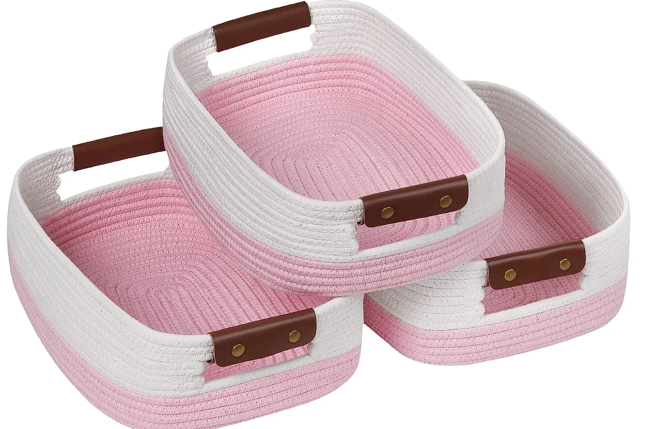 Cotton Rope Storage Basket, 14x11x5 IN, Oval Storage Bins, Decorative